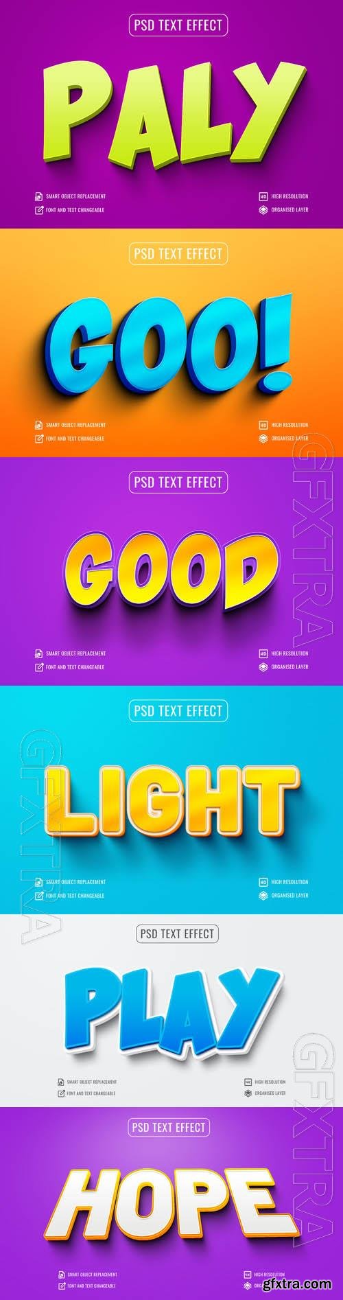 Psd style text effect editable set vol 453