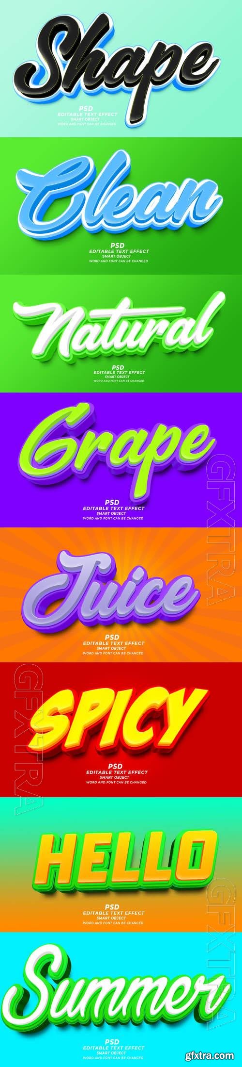 Psd style text effect editable set vol 450