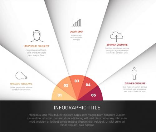 Fan folded papers infographic template 588325850