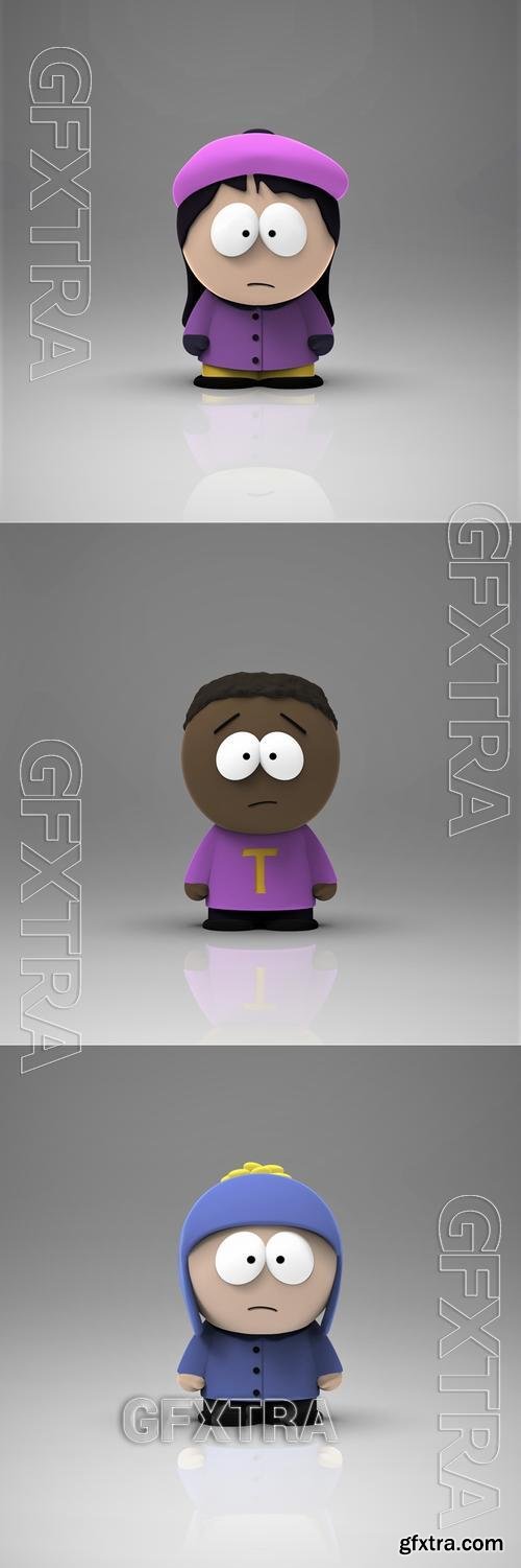 South Park - Wendy and Tolkien Token and Craig &ndash; 3D Print Model