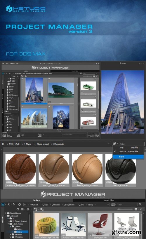 3d-kstudio Project Manager v3.20.25 for 3ds Max 2016 - 2024