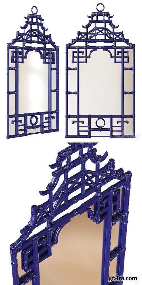 Chairish Blue Pagoda Wall Mirror