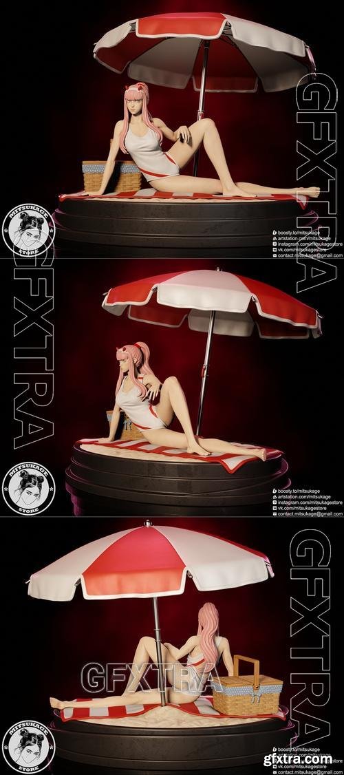 Zero Two on beach &ndash; 3D Print Model