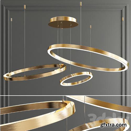 Art Deco Ring Hoops Led Chandelier