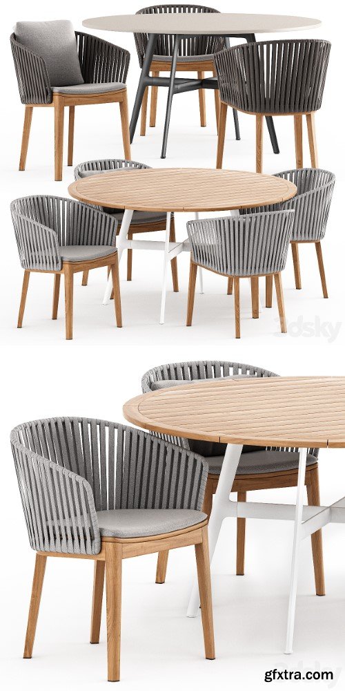 MOOD Chair Tribu and Seax dining table by Dedon