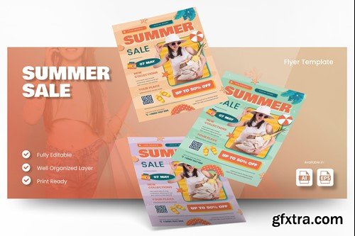 Summer Sale Flyer Ai & EPS Template 55QTPDN