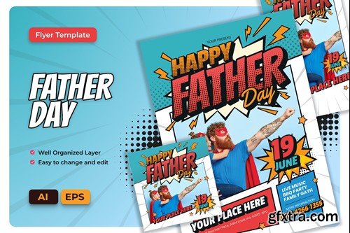 Happy Father Day Flyer AI & EPS Template BQVJQPQ