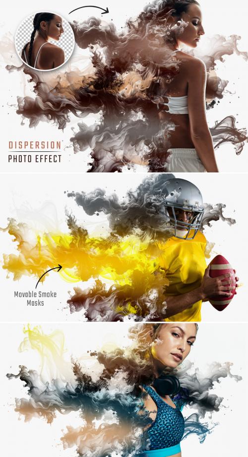 Dispersion Smoke Photo Effect Mockup 588761423