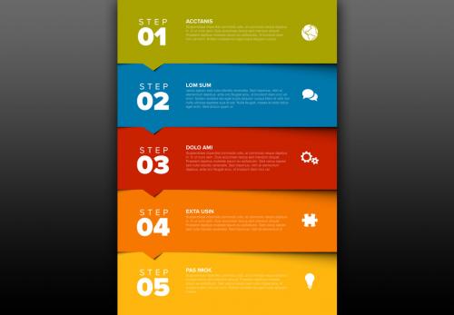 5 Step Color Block Infographic Layout 224597231