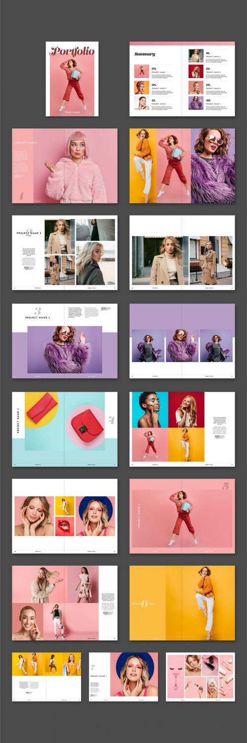 Colorful Print Portfolio Layout 566698581