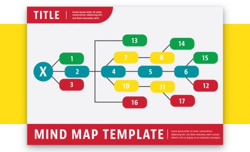 Mind Map Layout with Red Header/Footer 1 165954353