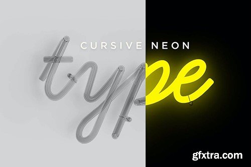 Cursive Neon Type HBD66Z