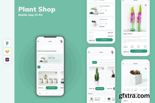 Plant Shop Mobile App UI Kit KSQLE2V