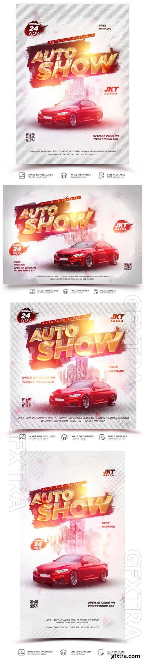 PSD modern ad car promotion banner flyer template