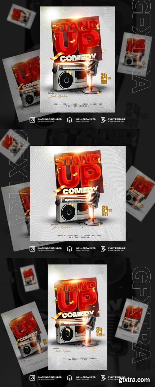 PSD stand up comedy poster template