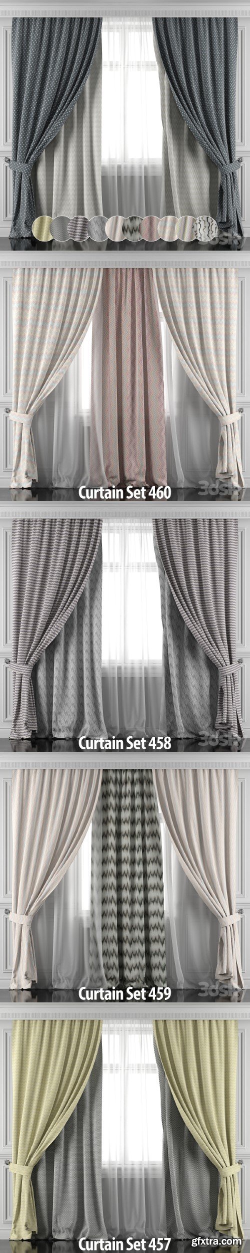 Set of curtains 456-461