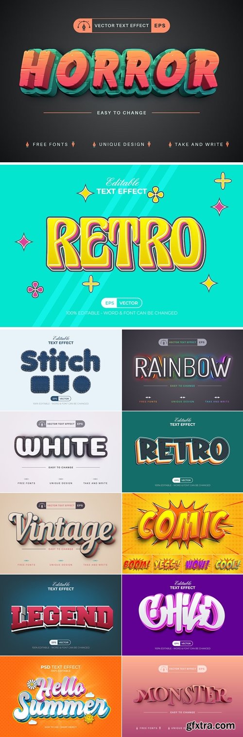 Editable Text Effect, Font Style Bundle