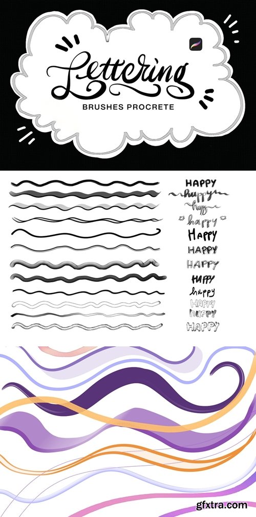 10 Lettering Brushes Procreate PA7PCN9