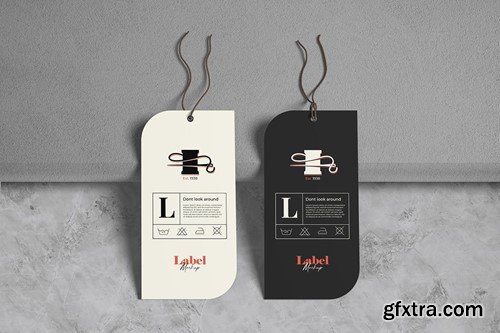 Hanging Tag Label Mockup K5VR92E