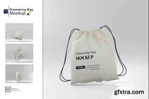 Canvas Drawstring Bag Mockup EJJQAVZ