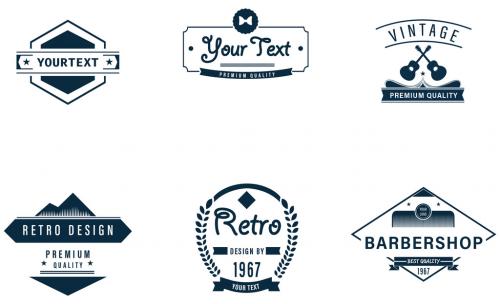 Retro Logo Set 123916455