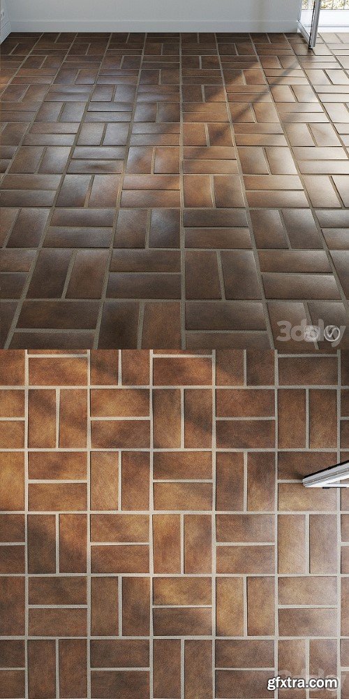 Ceramic Tile Set 05 Dark Terracotta