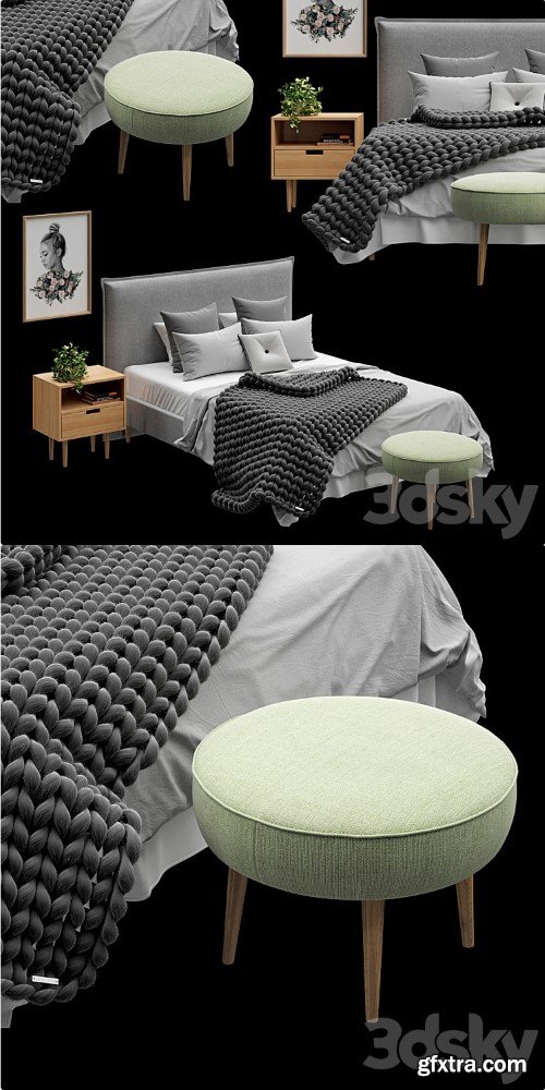Scandinavian Bedroom Set 02
