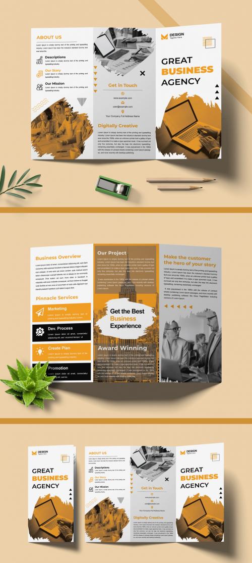 Business Agency Trifold Brochure Layout 582361528