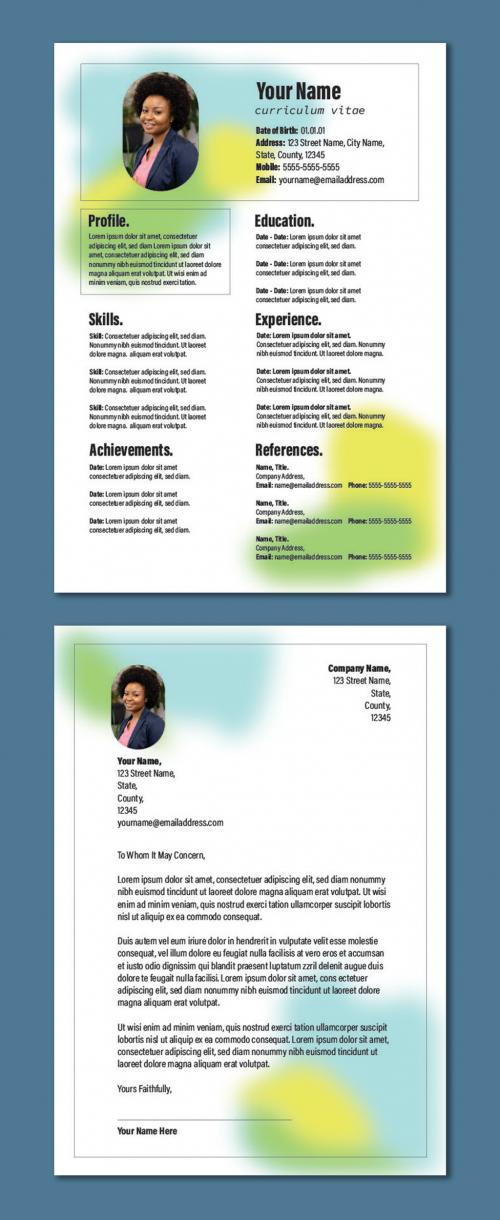 Gradient Resume and Cover Letter Set 553682041
