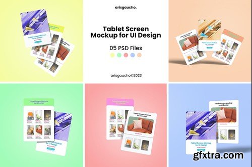 Tablet Screen Mockup for UI Design 2FGY7YC