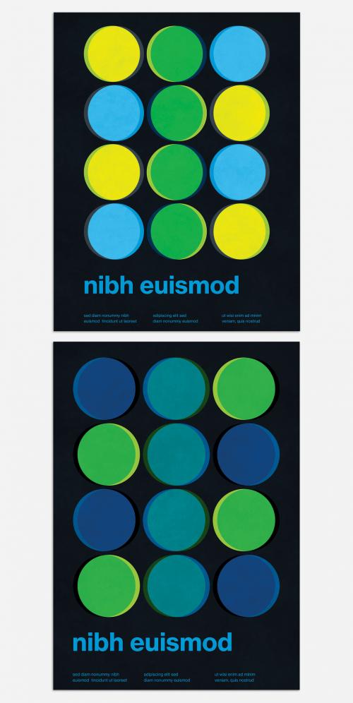 Minimalistic Geometric Poster Layout with Colorful Circles Shape 492064725