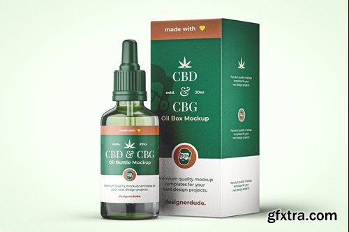 CBD Oil Packaging Pack Mockup L2RFQV5