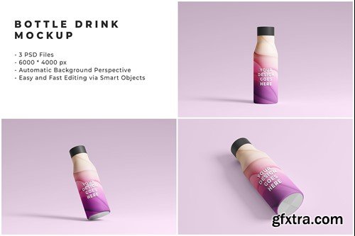 Colorful Bottle Drink Mockups 8ADPVCG