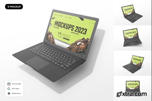 Black Generic Laptop Device Mockup 5PJHWEJ