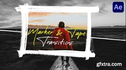 Videohive Marker & Tape Transitions Vol. 1 45845001