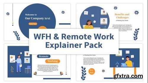 Videohive Work From Home Explainer Animation Scene Pack 45855492