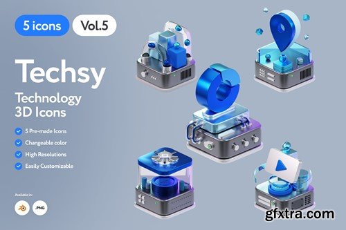 Techsy - 3D Technology Icons Vol.5 KPP8SVN