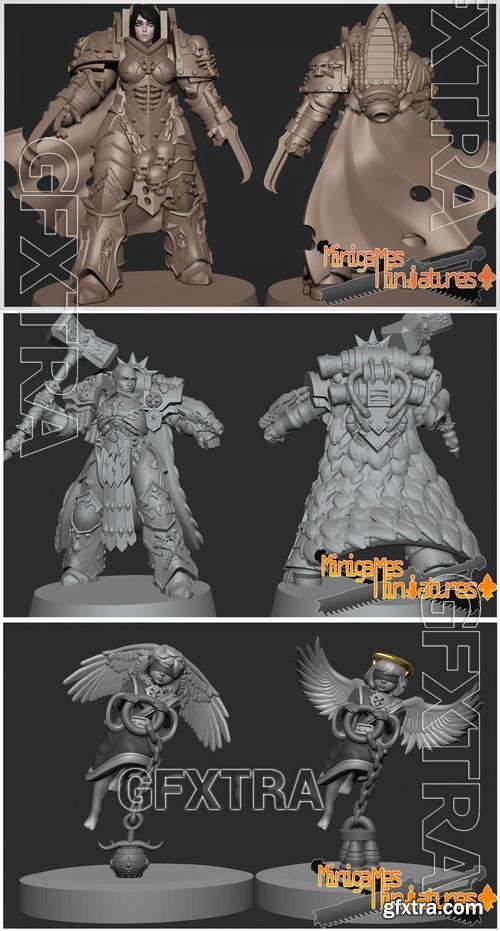 Minigames Miniatures - Curze Waifu Anime and Vulkan and Cherubs Anime Figurine &ndash; 3D Print Model