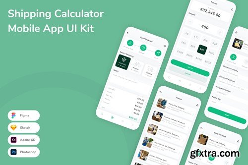 Shipping Calculator Mobile App UI Kit RHRDBAB