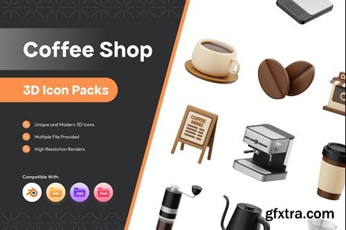 Coffee Shop 3D Icon 74YHPPJ