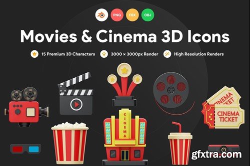 Cinema and Movie 3D Icon XM4FJQ4