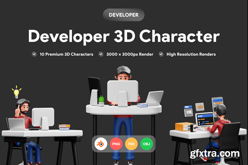 Developer 3D Character Illustration CFW8VAN