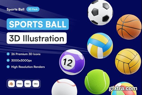 Sport Balls 3D Icon 4DM2CX3