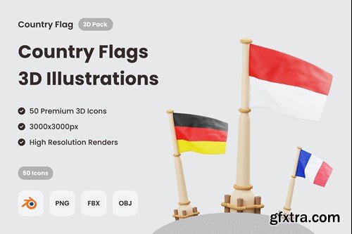 Country Flag 3D Icon VKRZJ8E