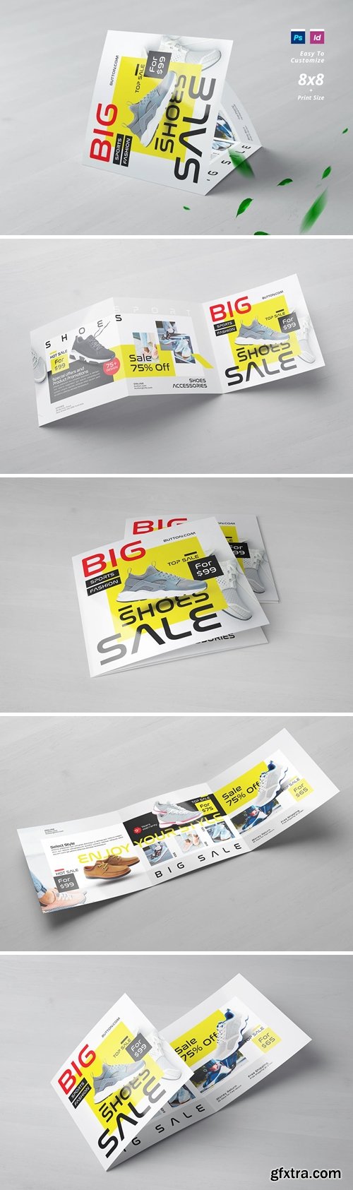 Shoes Store Square Trifold Brochure CDQB5JX