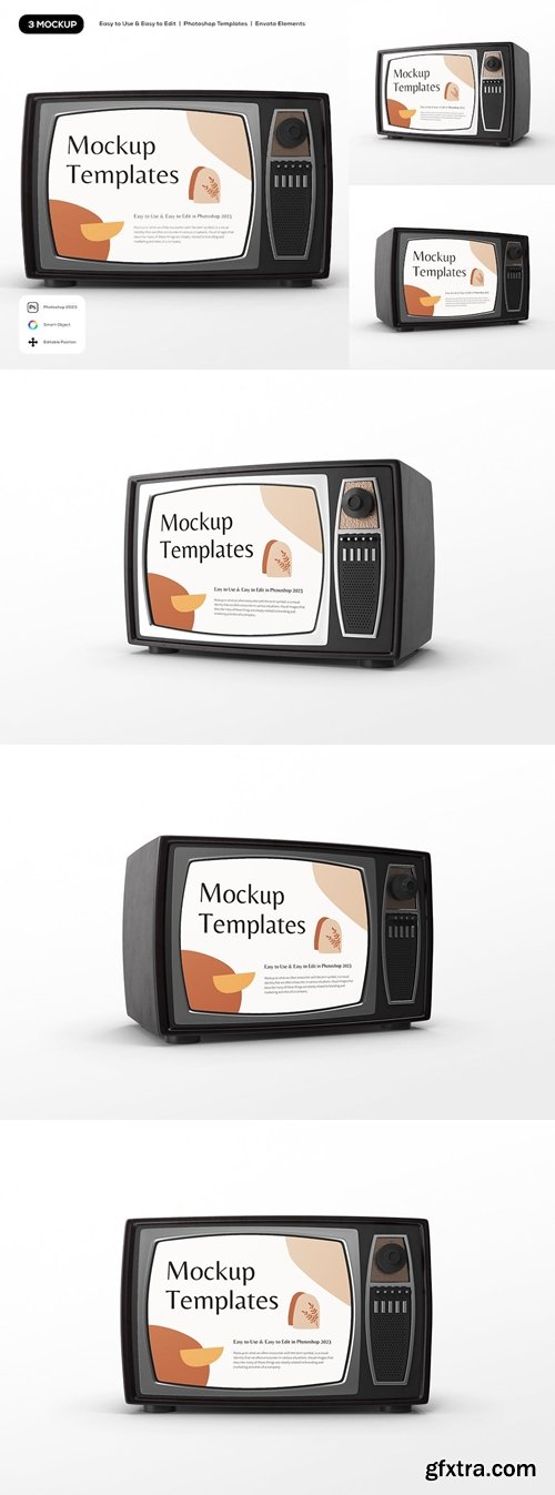 Black Retro Generic TV Mockup ARRPGRK