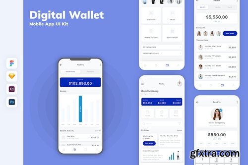 Digital Wallet Mobile App UI Kit 8NCZTX4