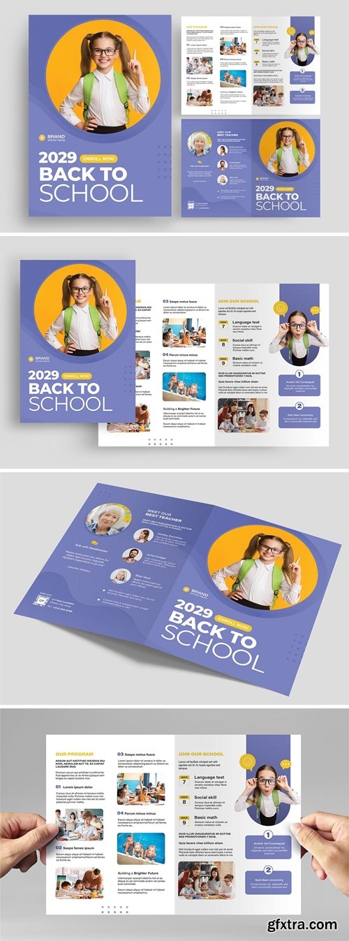 School Bi-Fold Brochure Template LA5L7U2