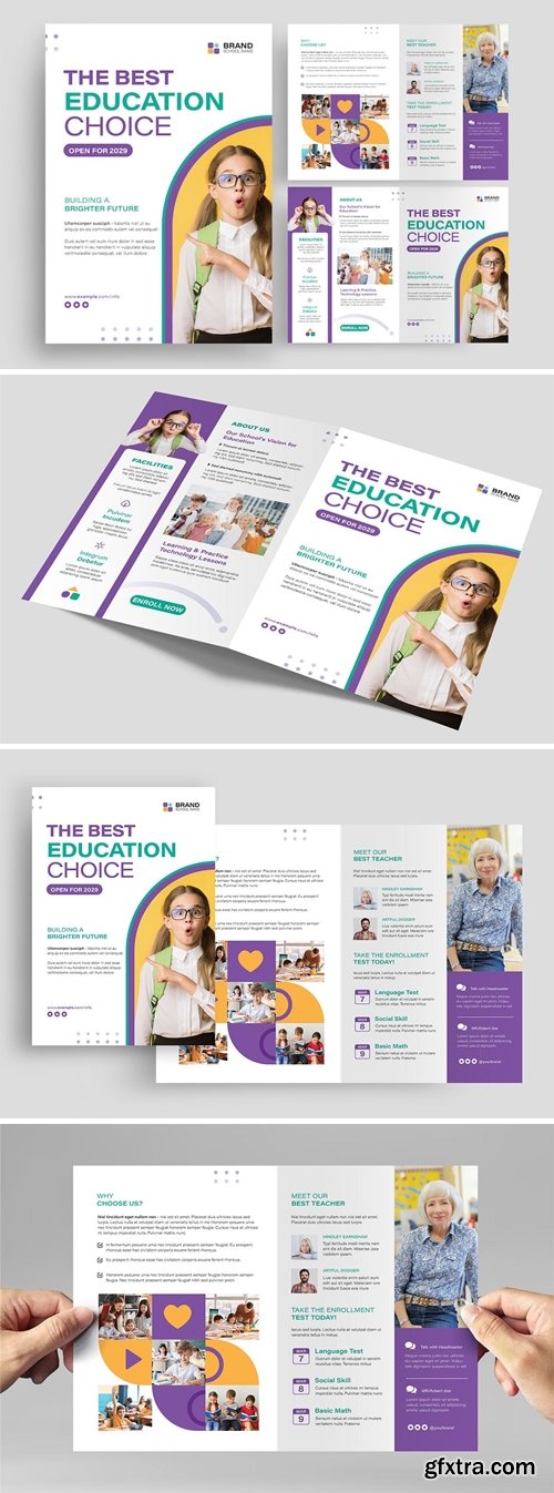 School Education Bifold Brochure Template Y3Q75P3