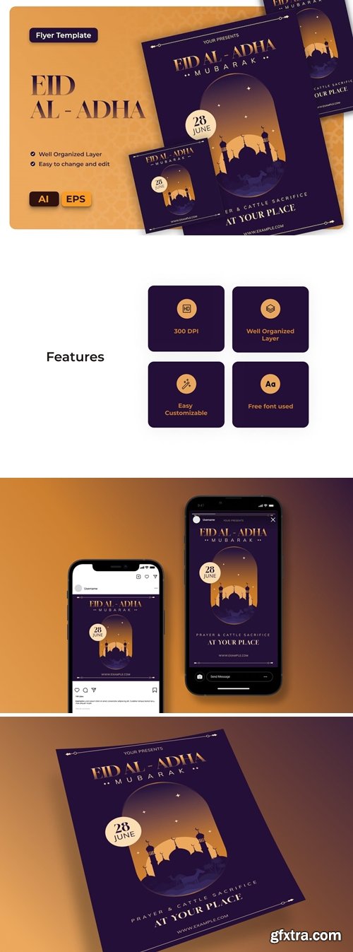 Eid Al- Adha Flyer AI &amp; EPS Template RCJ5BWN